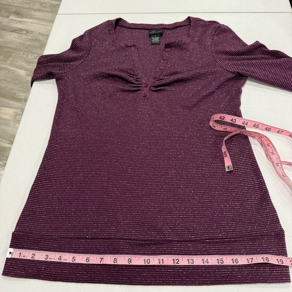Torrid 3/4 Sleeve Bodycon Pullover V-neck Purple & Silver Women’s Size 1 (1X) - Picture 6 of 11
